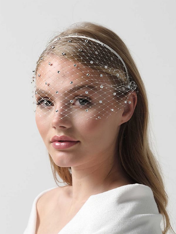 Νυφικό βέλο | BB-553 Birdcage | Swarovski strass
