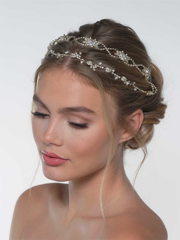 Νυφική στέκα | BB-236 Hair Jewelry ( Silver and Gold ) - Image 13