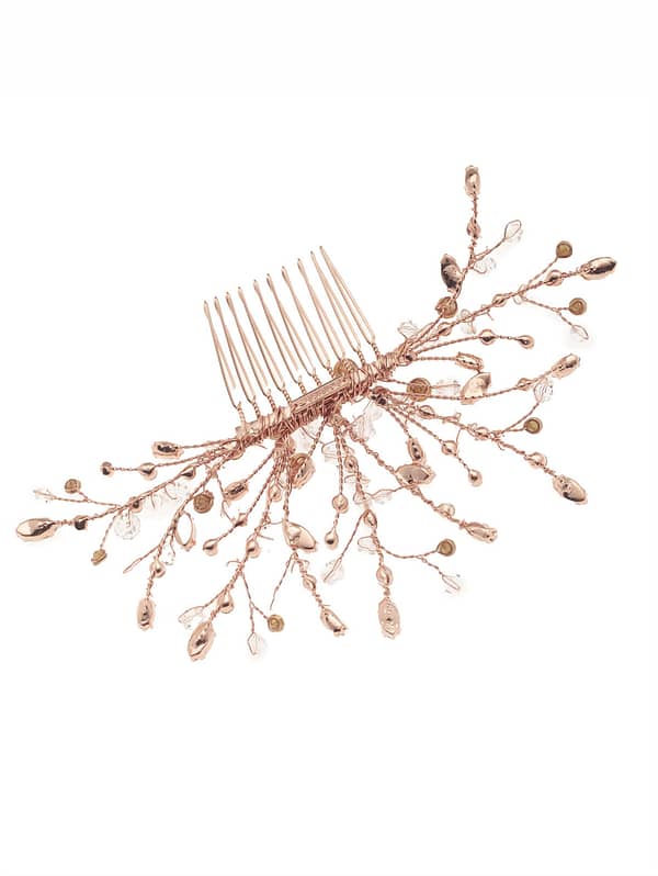 Νυφικό χτενάκι | BB-7607 Hair Jewelry Rose Gold - Image 3